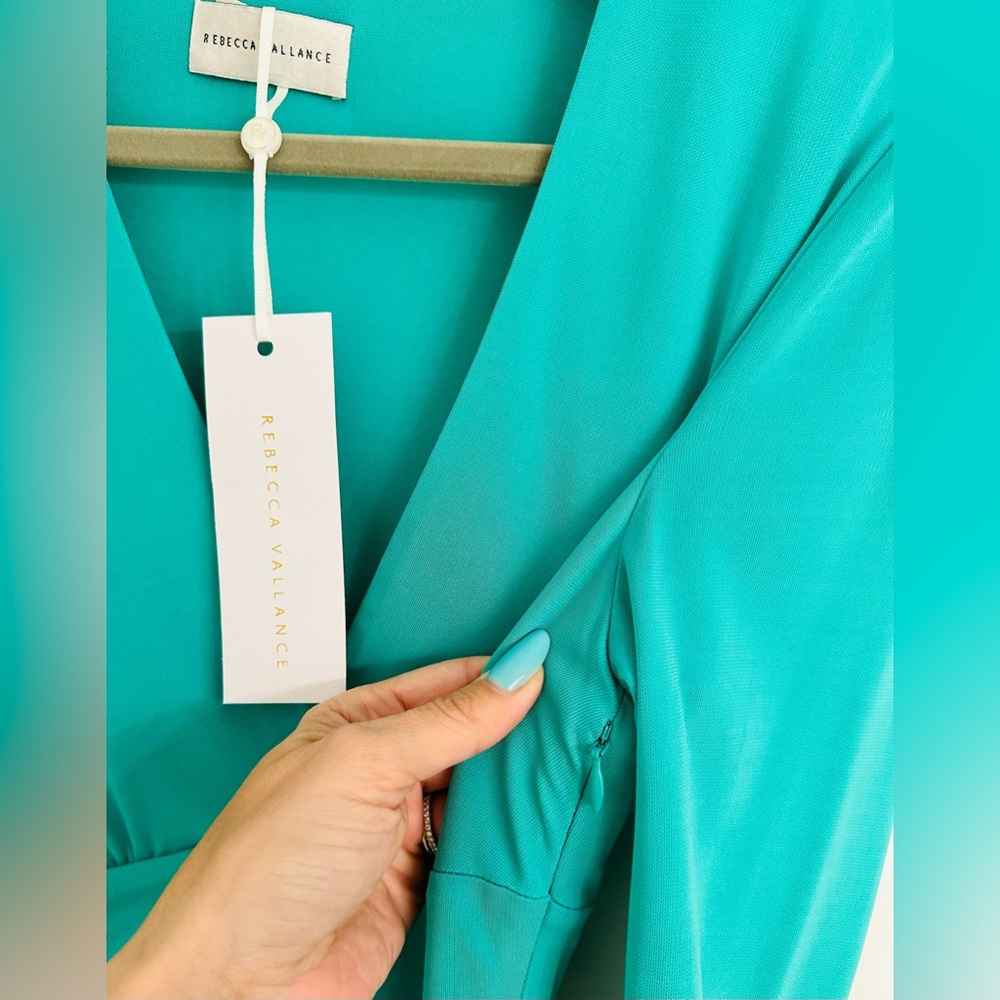Rebecca Vallance RICCARDO MINI DRESS TURQUOISE US Size 4 Original Price $530 - Picture 9 of 10